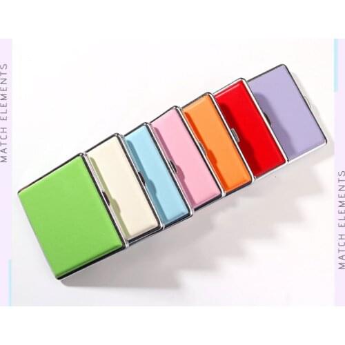 20 Cigarette Fine Female Leather Cigarette Case Metal Cigarette Box Slim Portable Seal Waterproof High-Grade Fashion Gifts