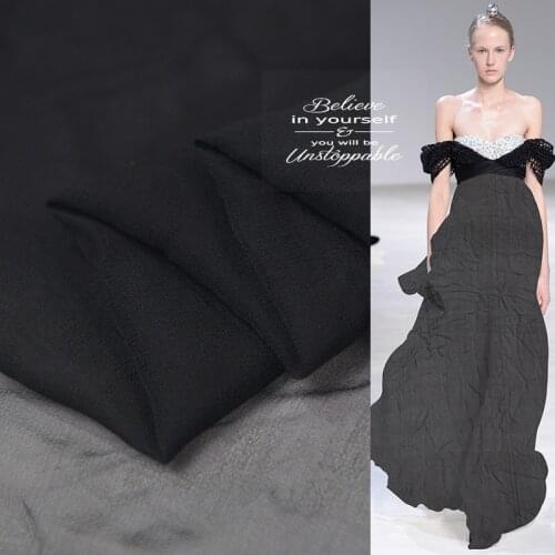 Black 100% pure silk lining fabric silk georgette gauze fabric soft and sheer for DIY,SCG729