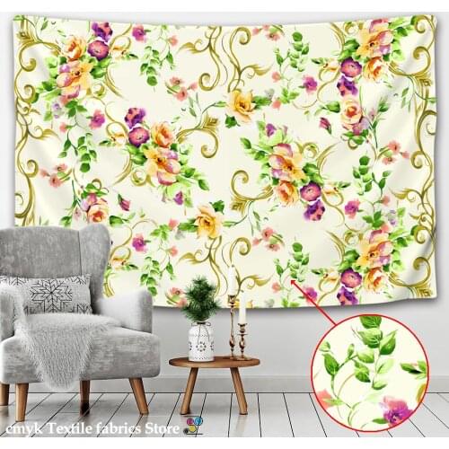 Flower painting Botanical Tapestry Wall Hanging Chart Hippie Bohemian Tapestries Colorful Psychedelic boho home Home Decor
