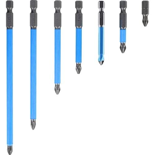Long Screwdriver Bits 25/50/65/70/90/127/150mm/7pcs PH2 Anti-slip Magnetic 1/4 Hex Shank Cross Head Power Electric Tools