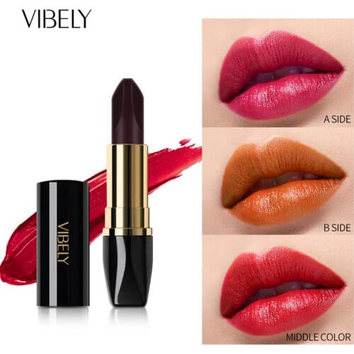 Hot Black Rose Soft Double-sided Three-color Matte Lipstick Moisture Non-fading Waterproof Nutritious Long Lasting Makeup TSLM