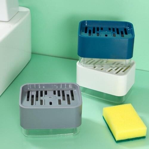 Innovative Dish Soap Dispenser Decorative HIPS Portable 2 in 1 Liquid Detachable Soap Storage Case Holder Soap Dispenser