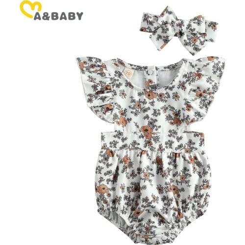 Ma&Baby 0-24M Summer Flower Newborn Infant Baby Girl Romper Vintage Ruffles Jumpsuit Overalls Playsuit Sunsuit Clothes