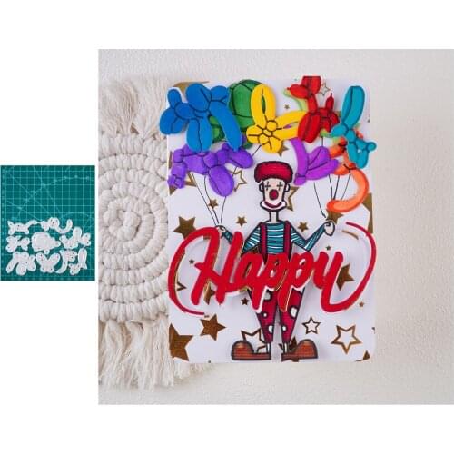 Cat Shape Dies For Card Making Beautiful Ballon Cake Stencil DIY Craft Metal Die Cut For Baby Children Birthday Party Card Mould