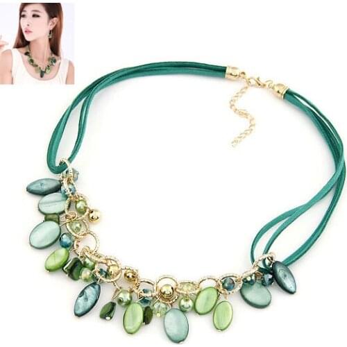 LEMOER 2019 Bohemian Style Fashion Flower Shell Beach Charm Choker Necklace Hawaiian Jewelry 3colors Lovers Gift