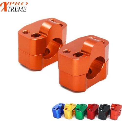 Motorcycle 1 1/8" 28mm CNC Aluminum Universal Adjustable Fat Bar Clamps Handlebar Risers Adapter Solid Mounts