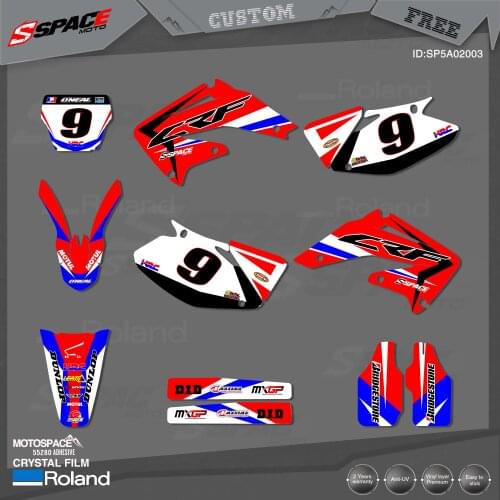 MotoSpace Custom Team Graphics Backgrounds Decals 3M Stickers Kit For HONDA 2002-03 04CRF450R 001