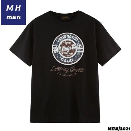 Mens 2021 summer new products street fashion youth ink printing mens T-shirt loose casual T-shirt short sleeve mens T-shirt