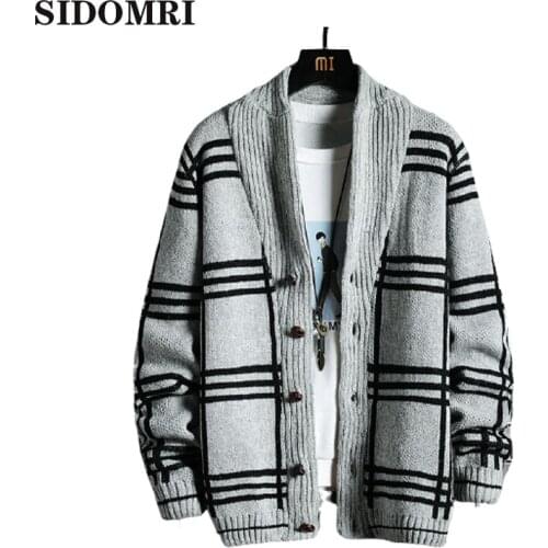 Male Knitted Sweater Striped Casual Cardigan Men Clothing Autumn Winter Clothes Man Coat Korean Knitwear High quality