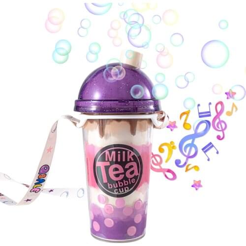 Music Milk Tea Bubble Cup One-click Portable Bubble Machine Wedding Automatic Bubble Blower Maker For Bath Kids Children Party