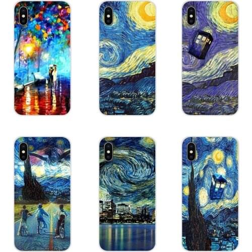 Starry Night Van Gogh For Huawei G7 G8 P7 P8 P9 P10 P20 P30 Lite Mini Pro P Smart Plus 2017 2018 2019 Transparent Soft Cover Bag