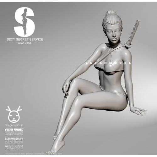 75MM Resin Figure Kits Agent beauty self-assembled YFWW-201907