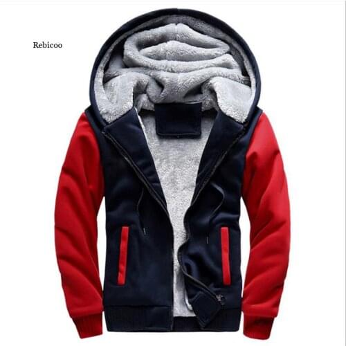 New Men Hoodies Winter Thick Warm Fleece Zipper Men Hoodies Coat Sportwear Male Streetwear Hoodies Sweatshirts Men Plus Size 5Xl