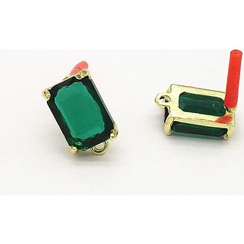 New arrival! 12x18mm 50pcs Zinc Alloy Rectangular Glass Ear Stud for Handmade Earring DIY Parts,Jewelry Findings & Components