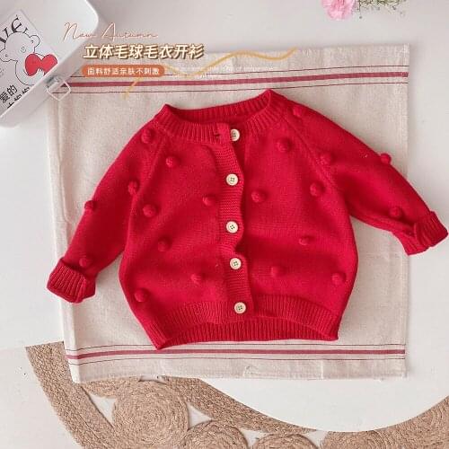 Girls' Solid Color Knitted Cardigan Sweater Winter Baby Clothes Autumn Fall Toddler Outfits Toddler Winter Clothes Baby Sweater