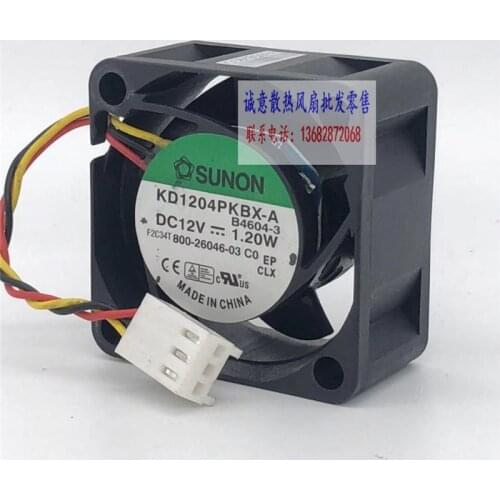 Original Sunon kd1204pkbx-a B4604-3 12v 1.2w 4cm 4020 dual ball axial cooling fan