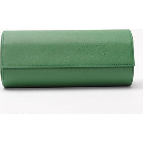 Portable Watch Box PU Leather Watch Roll Pouch Storage Collector Box with Slid in Out Watch Travel Case Organizers Green Gift
