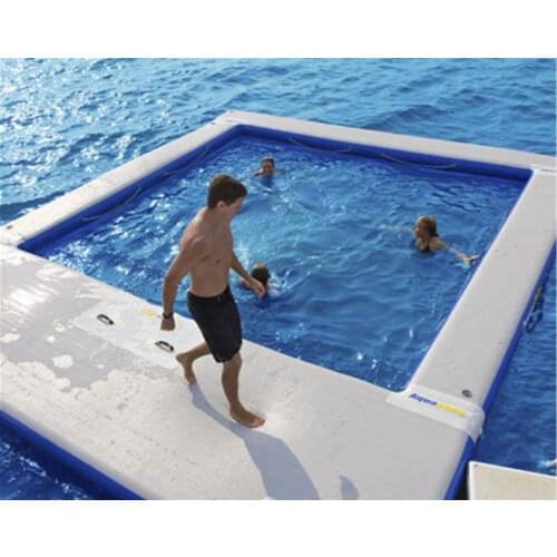 Portable Inflatable Yacht water Pool Inflatable Floating Ocean Sea Swimming Pool With Net