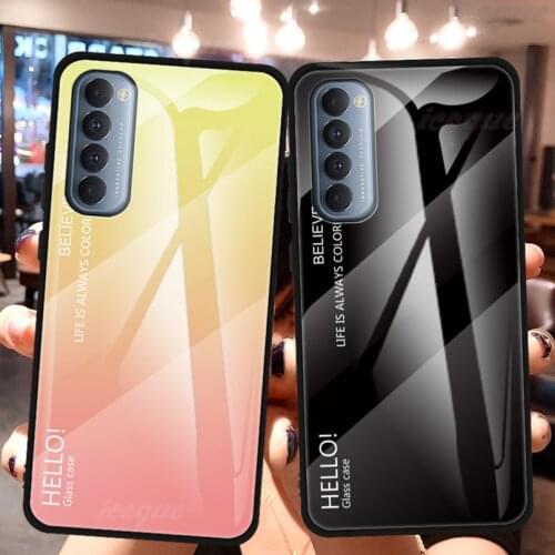 Luxury Gradient Glass Case for Oppo Reno 4 SE 3 5 Lite 6 Pro+ Plus 5g Reno 4pro 4z 4g 2z 2 2F Reno3 Find X3 Pro Phone Case Cover