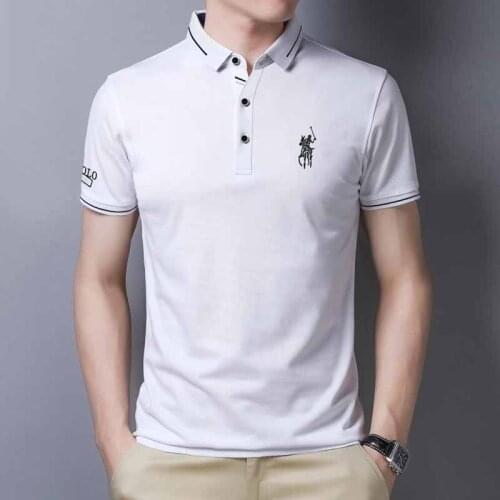 Summer short Sleeve Polo Shirt men fashion polo shirts casual Slim Solid color business mens clothing YP838