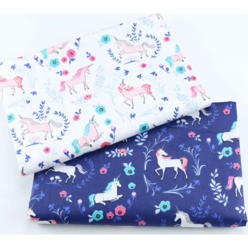 Printed Unicorn 100% Cotton Twill Fabric For Baby Child, Handmade Patchwork Cloth,Sewing Quilting Bed Sheet Materials Fabric