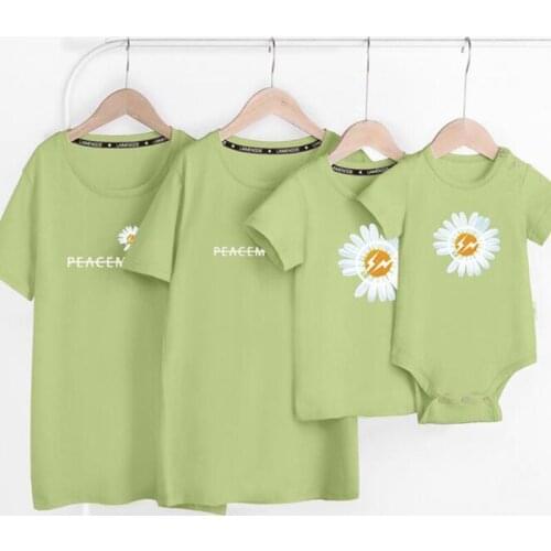 Family Look Family Matching Outfits T-shirt Clothes Mother Father Son Daughter Kids Baby Short Sleeves Cute Printing T-shirt