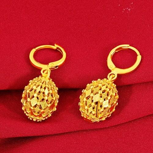 22K Yellow Gold Earring for Women Jewelry