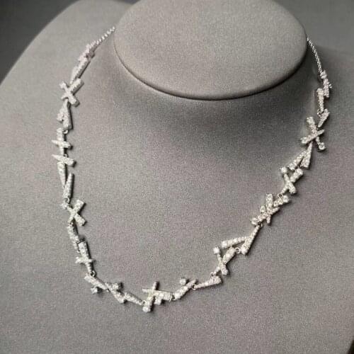 UMGODLY Fashion Necklace Micro Zirconia Stones Silver Color Series High-end Jewelry Boutique Simple Personality Valentines Day