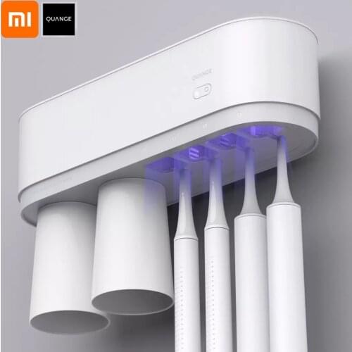 Xiaomi Quange Smart Sterilization Toothbrush Cup Holder UV Sterilizer With Cup Wall Sticker Set Toothpaste Dispenser Tool