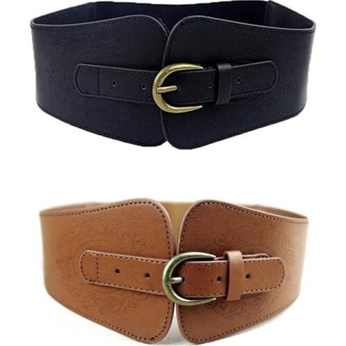 Retro Fashion All-match Eelastic Ultra Wide Womens Buckle Cummerbund Female Decoration Cummerbund