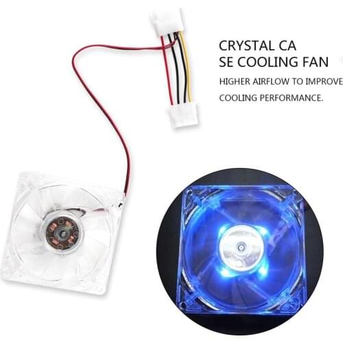 Computer Fan 4 LED 80mm 8025 8cm Silent PC Computer Case Cooler Cooling Fan Mod Blue and Colorful lightBest Selling In