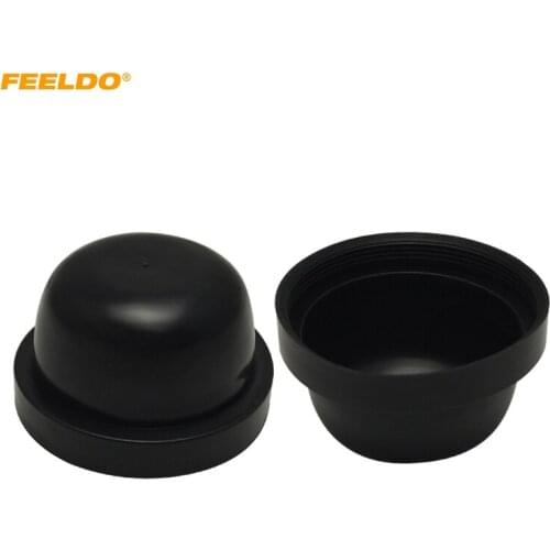 FEELDO 2PCS Waterproof Car HID LED Headlight Kit Dustproof Cover Rubber 50mm-80mm Sealing Headlamp Cap #5589