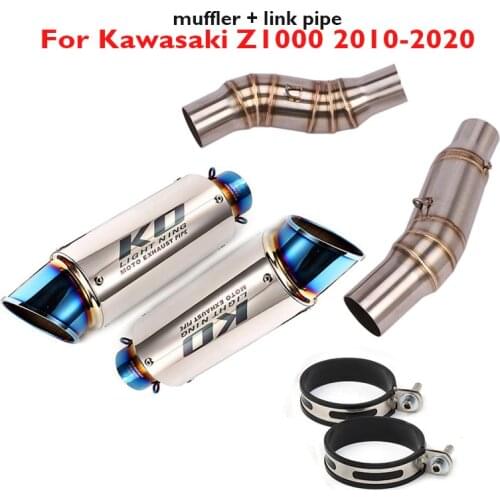 Slip on Motorcycle Exhaust System Muffler Escape Tip SIlencer Escape Middle Mid Link Tube for Kawasaki Z1000 2010-2020