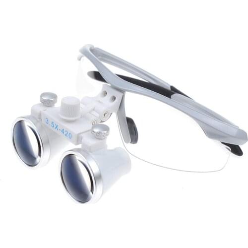 High Quality Silver Plastic Frame Medical Loupes 2.5/3.5X Binocular Magnifier Dental Surgical Loupes
