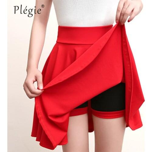 Plegie S-4XL Womens All Fit Tutu School Short Skirt Pants Plus Size Autumn 7 Colors Mini Saia High Waist Faldas Mujer Moda 2018