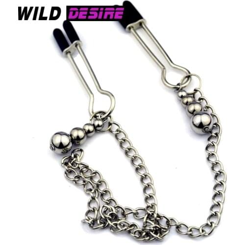 Stainless Steel Nipple Clamps with Weights Adult Toys BDSM Labia Clip Bondage Weighted Ringed Women Breast Toys For Sex Party