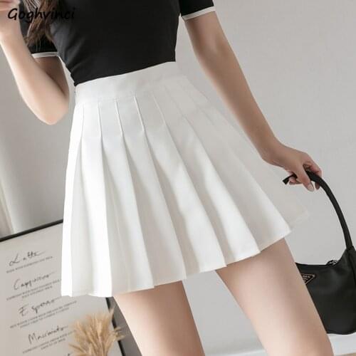 Pleated Skirts Women Mini Comfortable Summer Solid All-match College Fashion Japanese Style Sweet Streetwear High Waist Female