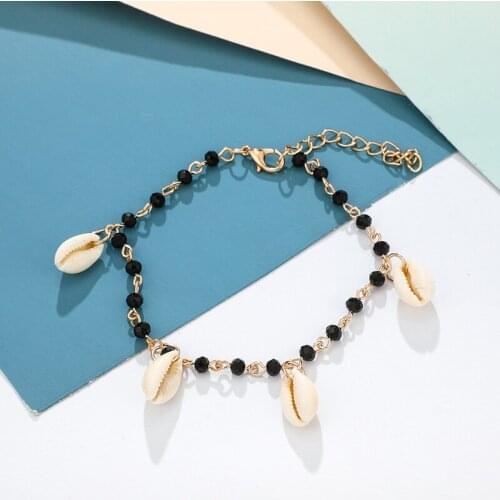 Girls Summer Beach Anklet Fashion Shell Decor Beaded Charm Anklet Foot Chain For Women