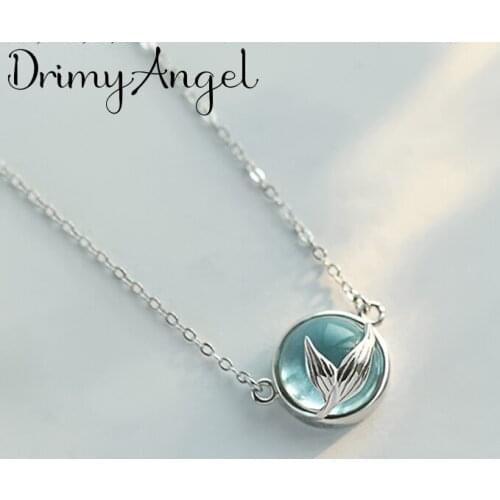 Retro Vintage Silver Color Mermaid Tail Necklaces For Women Wedding Long Chains Necklaces Bridal Jewelry