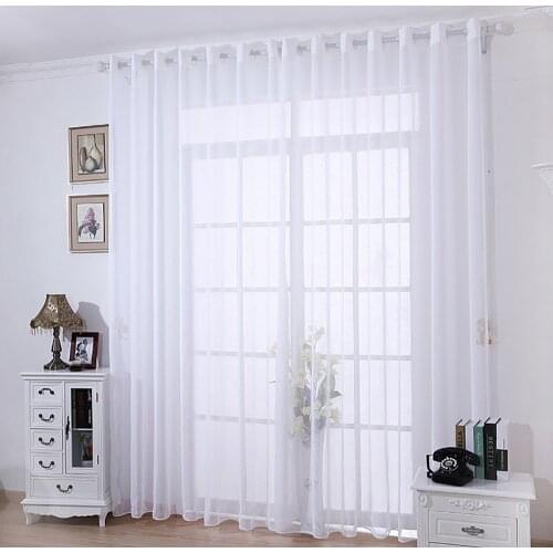 1M*2M Solid Mediterranean Style Curtains Screen Printing Glass Yarn Bedroom Living Room Wedding Banquet Curtains