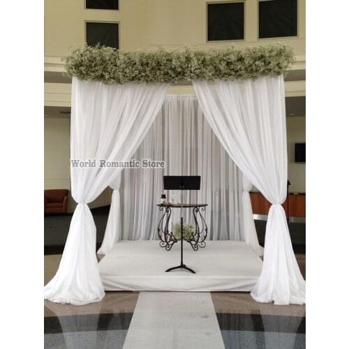 10'x10'x10' Pure White Wedding backdrop Reception Hall With Matched Stainless Steel Stand Banquet Favors Canopy Drapes