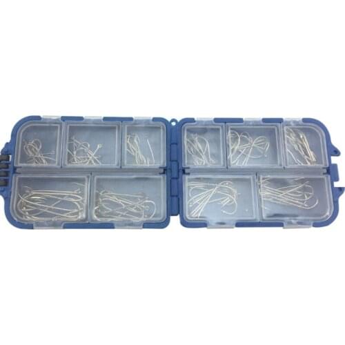 100 Pcs/Set Stainless Steel Hook Fishing Hook Big Fish Hook Treble Long Barbed Silver Double Backstab Stalk Hook