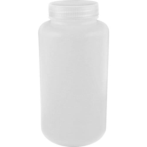 1000ML Clear White Lab Double Cap Leakproof Plastic Widemouth Bottle