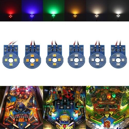 50Pcs LED 4SMD Wedge Base with Flexible Wire Various Color Non polarity AC DC 6V 6.3V 8V Pinball Game Machine Led Bulbs Light