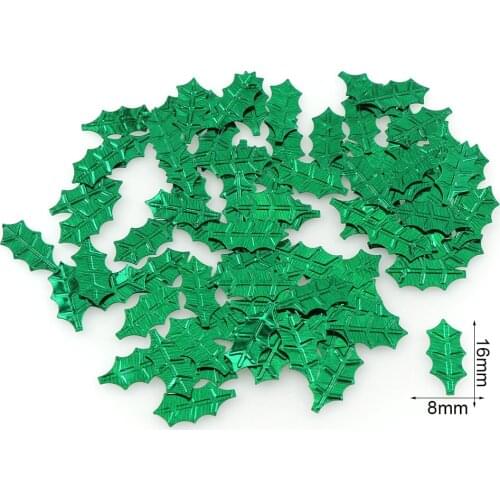 8*16mm 15g/Lot Green Color Plastic Christmas Green Leaf Christmas Series Sequins Christmas Gift For Home Decoration