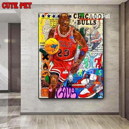 Diamond embroidery Street Graffiti Wall Art Famous Basketball Player Art diamond painting Cross Stitch Rhinestone mosaic decor