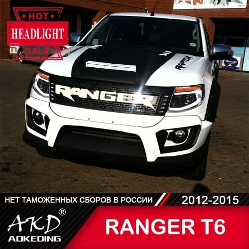 For Car Ford Ranger T6 Head Lamp 2012-2015 Car Accessory Fog Light Day Running Light DRL H7 LED Bi Xenon Bulb Everest Headlights