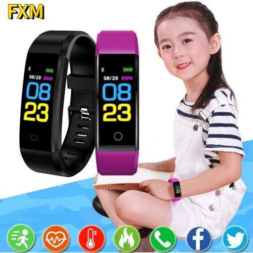 Childrens Watch Fitness Color Screen Smart Sport Bracelet Activity Running Tracker Heart Rate For Men Women Watch Kids Gift