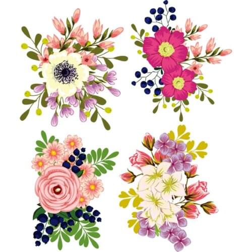Colorful Flower Patches, Heat Transfer Patches, Custom Application, Washable, Easy To Wear, Diy Patches Iron On Patches clothes