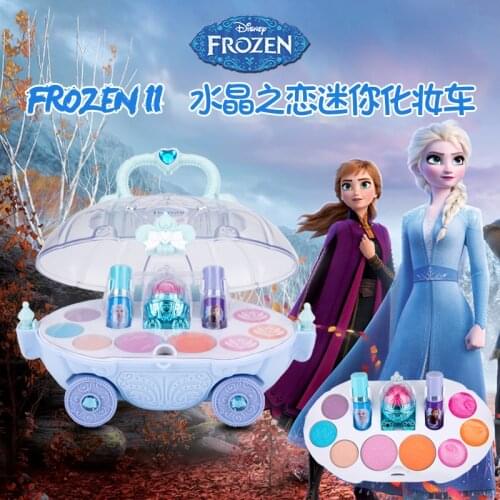Disney princess frozen 2 cosmetics box set girls makeup car eye shadow lipstick girl Fashion Toys house toys